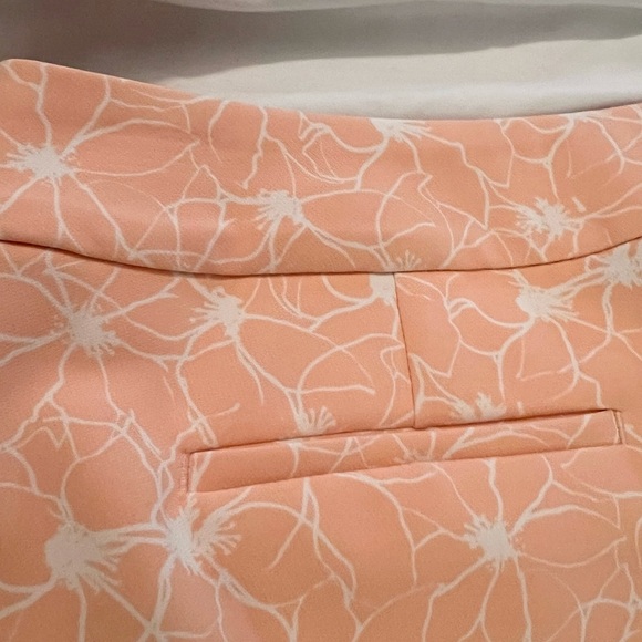 Banana Republic Classic Preppy Peach White Floral Side Zipper Shorts Size 4 - Picture 6 of 7